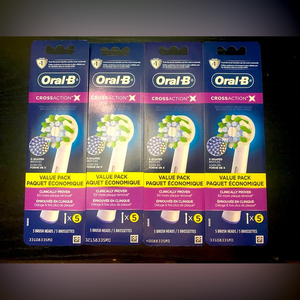 Oral B CrossAction Replacement Brush Heads (5 Per Box)